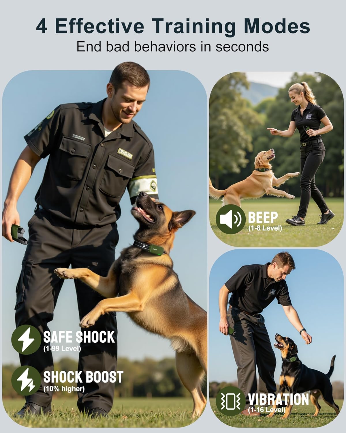 UltraRange Dog Training Collar with Remote – 4500FT Waterproof Rechargeable E-Collar for Small, Medium &amp; Large Dogs